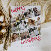 MARIAH赤ユニークおもしろい家族数々の写真クリスマス シーズンカード