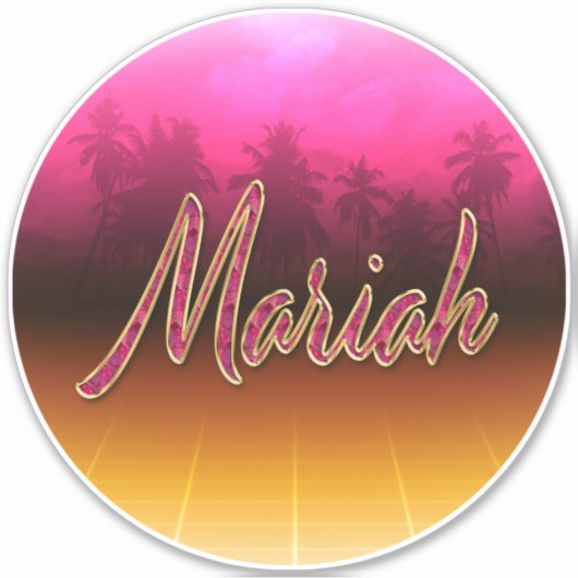 Mariah Vorname Name golden pink Aufkleber Sticker シール (正面)