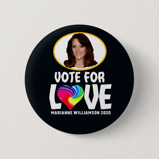 Marianne Williamson 2020の投票 缶バッジ (正面)