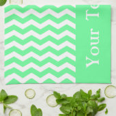 Maribu Seaooam Wave Chevronカスタマイズ可能 キッチンタオル (折り畳み)