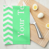 Maribu Seaooam Wave Chevronカスタマイズ可能 キッチンタオル (四つ折り)