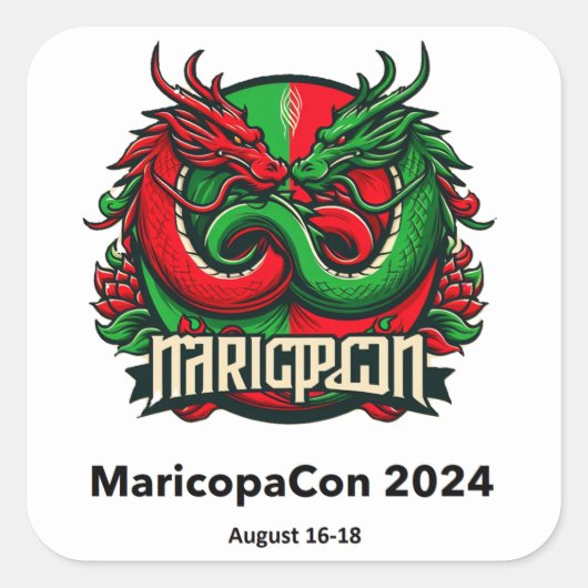 MaricopaCon 2024ステッカー(ドラゴン) スクエアシール (正面)