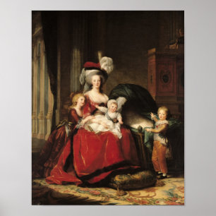 Marieアントワネットおよび彼女の子供1787年 ポスター