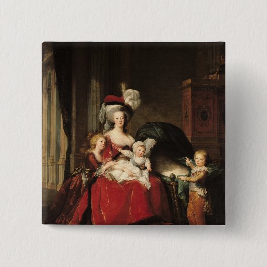 Marieアントワネットおよび彼女の子供1787年 缶バッジ (正面)