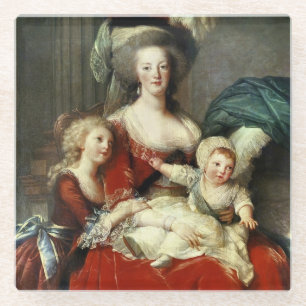 Marieアントワネットおよび彼女の4人の子供1787年 ガラスコースター