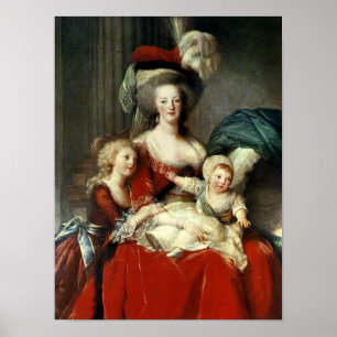 Marieアントワネットおよび彼女の4人の子供1787年 ポスター