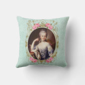 Marieアントワネットのダマスク織バラの枕ミントのクッション クッション (裏面)