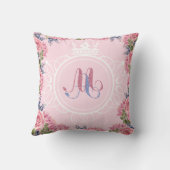 Marieアントワネットのピンクのバラフレームの枕 クッション (裏面)