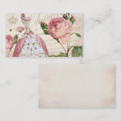Marieアントワネットのピンクのヴィンテージのバラの名刺 名刺 (正面/裏面)