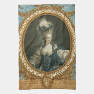 MarieアントワネットのファインアートのJaninetのポートレート キッチンタオル