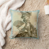 Marieアントワネットのフランスのな青及びセピア色の枕 クッション (ブランケット)