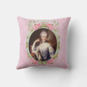 Marieアントワネットのローズピンクのダマスク織の枕クッション クッション (裏面)