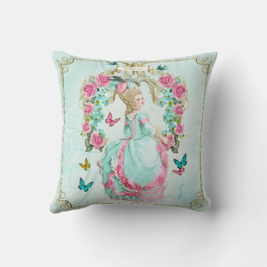 Marieアントワネットの枕クッションの薔薇のフレーム クッション (裏面)