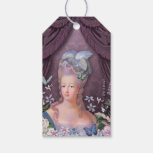 Marieアントワネットの紫色の花柄 ギフトタグ