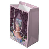 Marieアントワネットの紫色の花柄 ミディアムペーパーバッグ (裏面アングル)