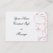 Marieアントワネットの赤く及び白いToileの名刺 名刺 (裏面)