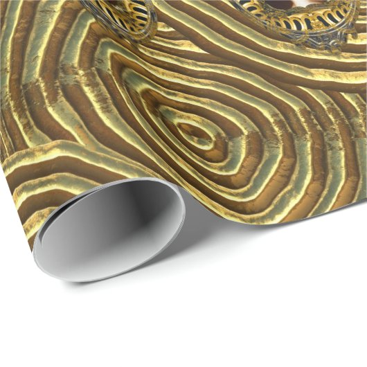 Marieアントワネットの金ゴールドの渦巻 ラッピングペーパー (ロールコーナー)