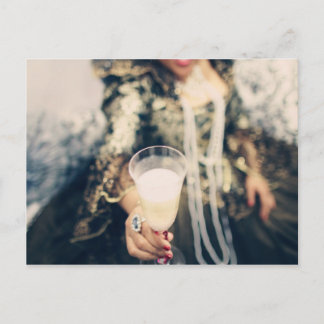 Marieアントワネットシャンペンのガラスパーティーのトースト インビテーションポストカード