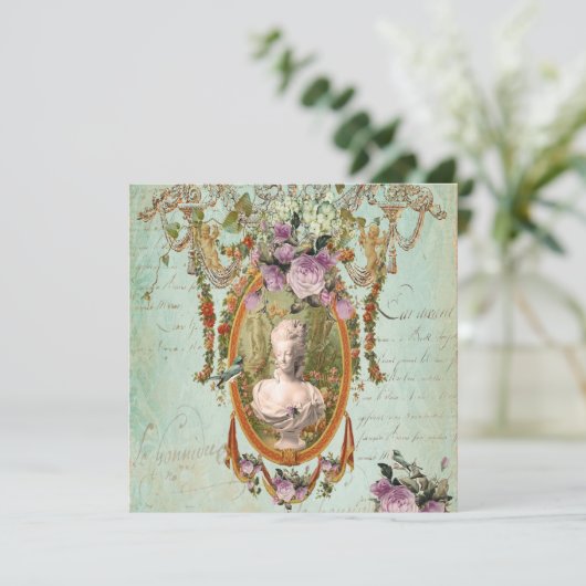 Marieアントワネットバーセイルズの古代庭の正方形 招待状 (スタンド正面)