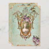 Marieアントワネットバーセイルズの古代庭5 x 7 招待状 (正面/裏面)