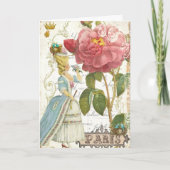 Marieアントワネットバーセイルズの文房具の庭は上がりました ノートカード (正面)