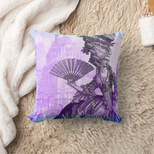 Marieアントワネットバーセイルズの紫色の霞の枕 クッション (ブランケット)