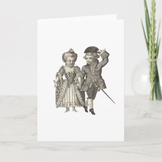 MarieアントワネットルイXVIのヴィンテージのコスチューム カード (正面)