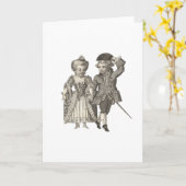 MarieアントワネットルイXVIのヴィンテージのコスチューム カード (黄色い花)