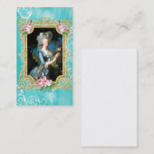 MarieアントワネットLe Brun Blueのダマスク織の名刺 名刺 (正面/裏面)