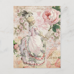 Marie Antoinette,パリ,シャビー,ピンク,バラ,はがき ポストカード