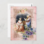 Marie Antoinette，パリ，ロココ，恋人，バラ，パンジー ポストカード (正面/裏面)