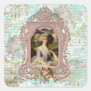 Marie Antoinette – ピンクの枠 スクエアシール