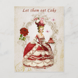 Marie Antoinette,赤,バラ,ケーキ食べを置く ポストカード