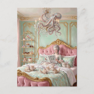 Marie Antoinette and the octopus. Surreal ポストカード
