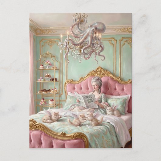 Marie Antoinette and the octopus. Surreal ポストカード (正面)