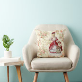 Marie Antoinette Beige Floral Pillow クッション (椅子)