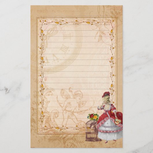 Marie Antoinette Bird Cage Rose Stationery 便箋 (正面)