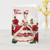 Marie Antoinette Christmas Card Cake red roses カード (黄色い花)