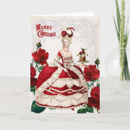Marie Antoinette Christmas Card Cake red roses カード