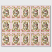 Marie Antoinette French Paris pink rococo roses ラッピングペーパー (フラット)