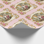 Marie Antoinette French Paris pink rococo roses ラッピングペーパー (角)