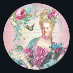 Marie Antoinette,French,Paris,portrait,stickers ラウンドシール<br><div class="desc">Marie Antoinette, French, Paris, pink, portrait, stickers</div>