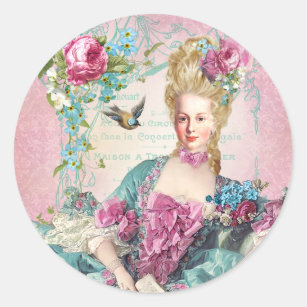 Marie Antoinette,French,Paris,portrait,stickers ラウンドシール