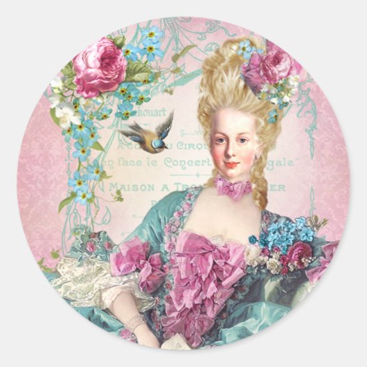 Marie Antoinette,French,Paris,portrait,stickers ラウンドシール (正面)