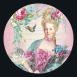 Marie Antoinette,French,Paris,portrait,stickers ラウンドシール<br><div class="desc">Marie Antoinette, French, Paris, pink, portrait, stickers</div>