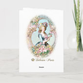 Marie Antoinette French Paris rose portrait カード (裏面)