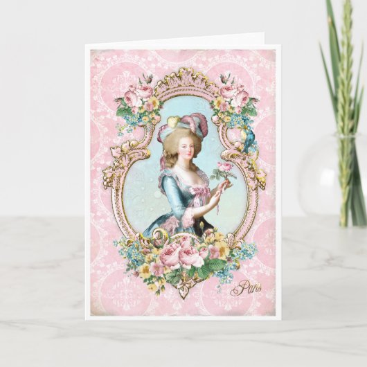Marie Antoinette French Paris rose portrait カード (正面)