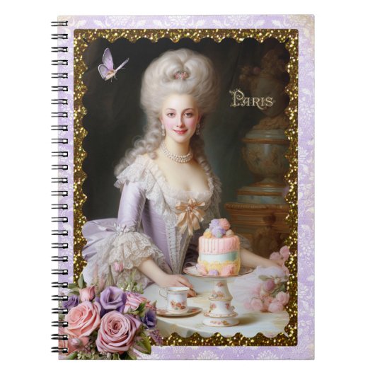 Marie Antoinette,French,Paris,tea,cake,roses  ノートブック (正面)