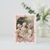 Marie Antoinette,French,Paris,tea,cake,roses ポストカー ポストカード (スタンド正面)
