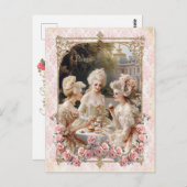 Marie Antoinette,French,Paris,tea,cake,roses ポストカー ポストカード (正面/裏面)